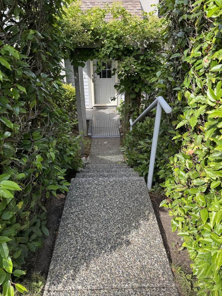 Walkway under the arbour after pressure washing